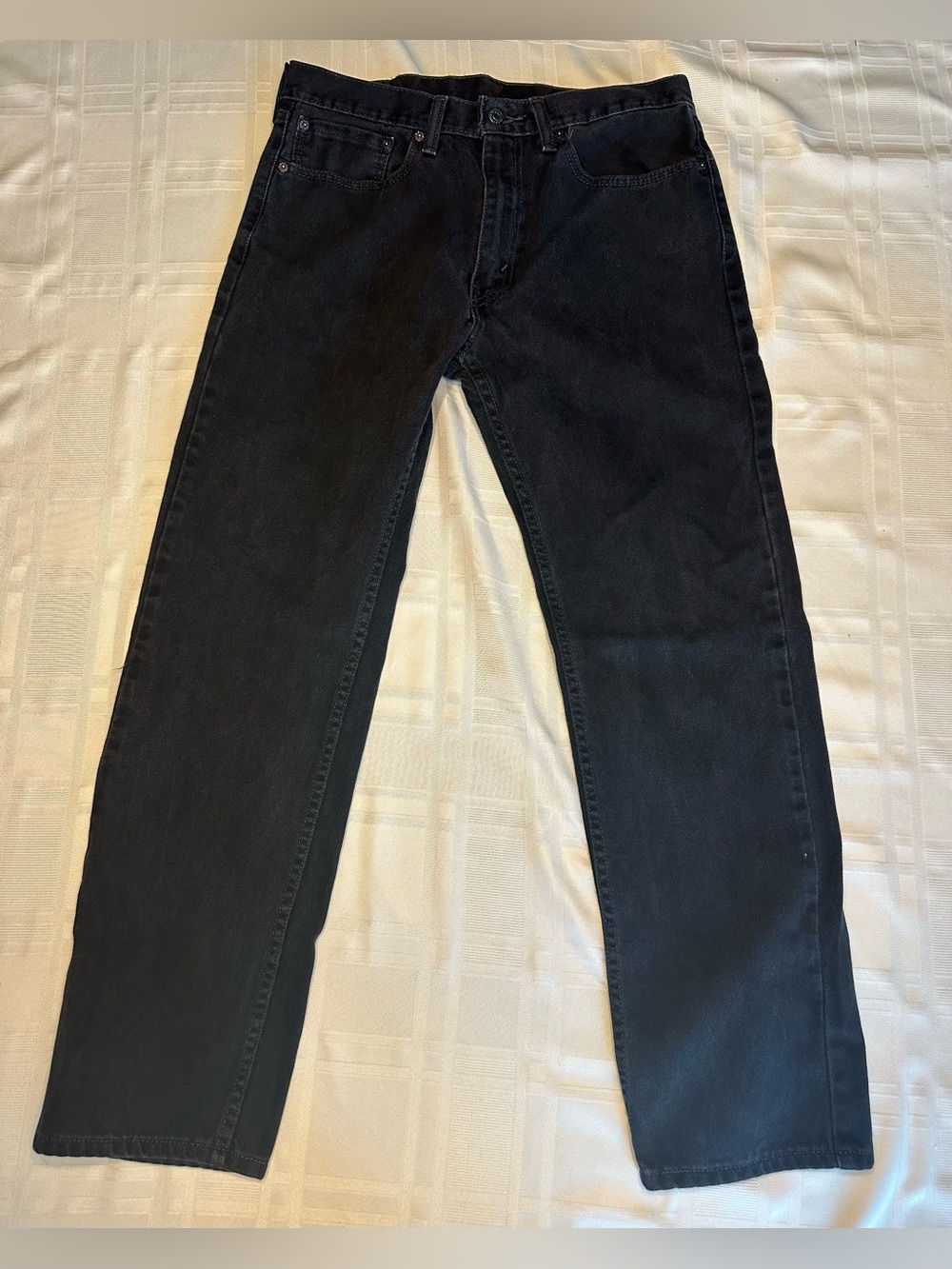 Levi's Men's 505  Regular Fit Straight Leg  Black Denim Jeans Size 34 X 32